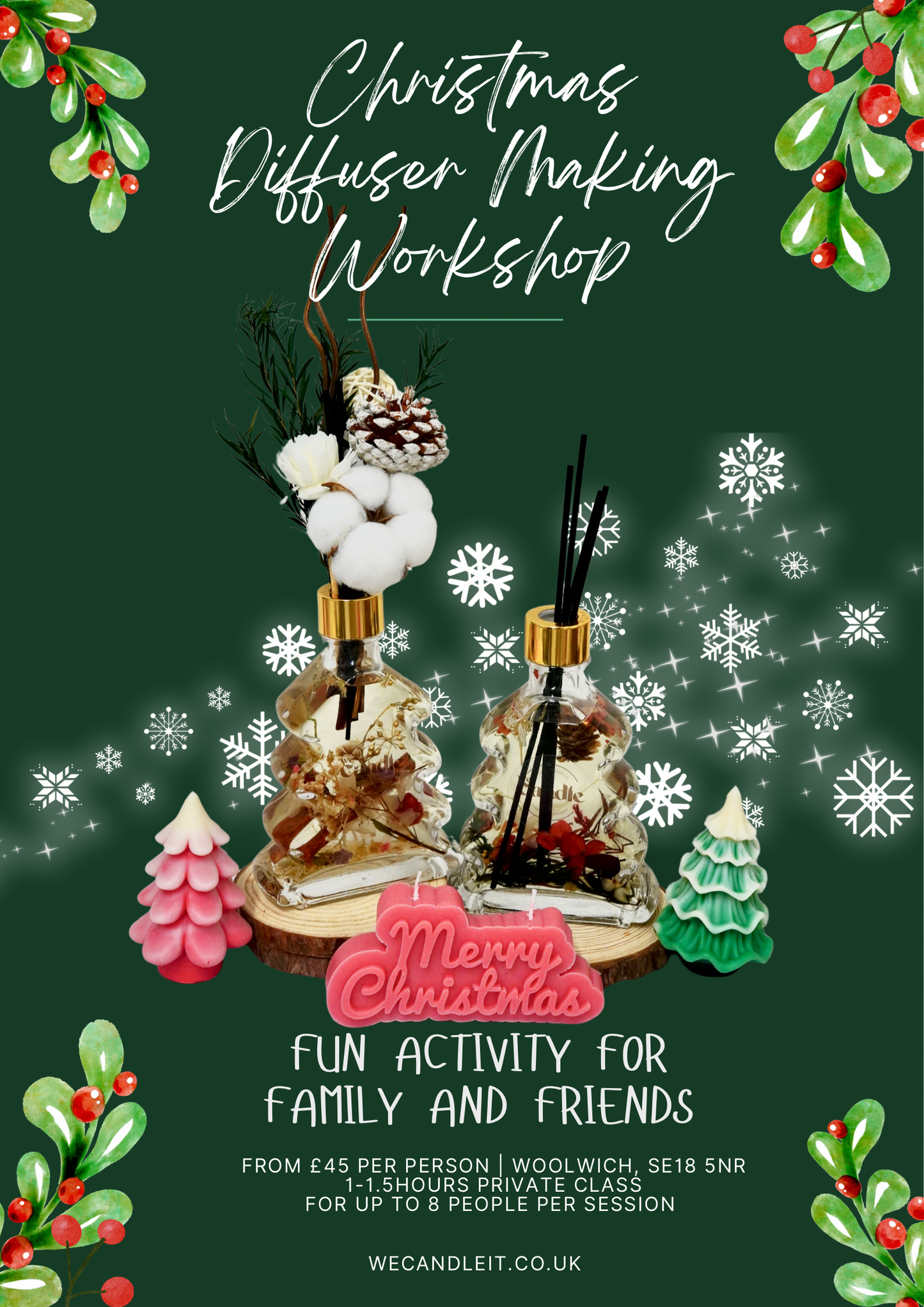 Christmas Floating Flower Reed Diffuser  Making Workshop